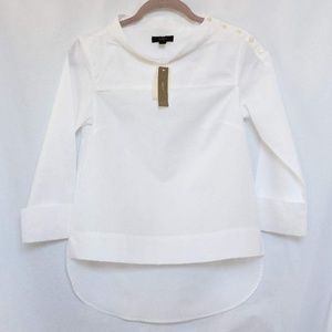 J. Crew White Funnelneck Shirt